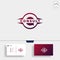 Business Consult logo template with business card vector isolated