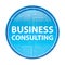 Business Consulting floral blue round button