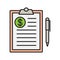 Business contract color icon