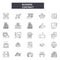 Business contract line icons for web and mobile design. Editable stroke signs. Business contract outline concept