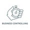 Business controlling line icon, vector. Business controlling outline sign, concept symbol, flat illustration