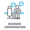 Business conversation thin line icon, sign, symbol, illustation, linear concept, vector