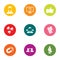 Business cooperation icons set, flat style