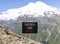 Business core values symbol. Concept words Business core values on beautiful chalk blackboard. Beautiful mountain Elbrus
