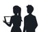 Business couple avatar silhouettes collections vector