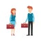 business couple elegant avatar character