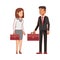 business couple elegant avatar character