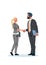 Business couple handshake agreement concept businessman woman hand shake partnership communication male female cartoon