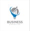 Business creative idea logo design. Bulb chart logo Arrow design. Design element chart logo arrow. Business finance design concept