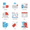 Business data and communication line icons set