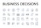 Business decisions line icons collection. Career choices, Management strategies, Financial planning, Policy formulation