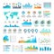 Business demographics and statistics infographic elements with colourful charts, diagrams and graph vector set