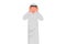 Business design drawing Arab businessman covering his ear with hands, making don\\\'t hear or listen gestures. Manager