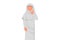 Business design drawing happy Arab businesswoman with thumbs up gesture. Smart female manager accepting new business idea or