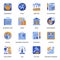 Business development icons set in flat style.