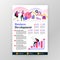 Business development poster concept. increase profits in company with vector flat cartoon illustration. flyer business pamphlet br