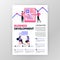 Business development poster with flat cartoon illustration. flayer business pamphlet brochure magazine cover design layout space f