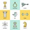 Business development skills flat icons set