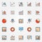 Business diagrams and charts icons