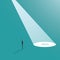 Business direction vector concept with arrow in spotlight. Business career decision, venture or investment opportunity