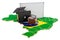 Business education in Brazil concept, 3D rendering