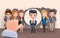 Business employee recruitment vector characters. Business character concept hiring applicant.