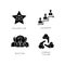 Business employment black glyph icons set on white space. Exclusive job, leadership, selection and company culture