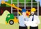 Business Engineer and worker teamwork ,Building under Construction site background ,infographics Construction , Vector
