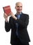 Business English concept. Man with book