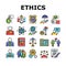 Business Ethics Moral Collection Icons Set Vector