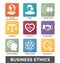 Business Ethics Solid Icon Set