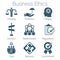 Business Ethics Solid Icon Set with Honesty, Integrity, Commitment, and Decision