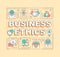 Business ethics word concepts yellow banner