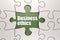 Business ethics word on jigsaw puzzle