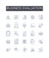 Business evaluation line icons collection. Economic analysis, Market assessment, Financial appraisal, Corporate
