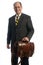 Business executive leather attache travel bag
