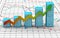 Business finance chart, diagram, bar, graphic