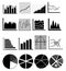 Business finance chart graph icons set