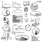 Business finance doodle hand drawn elements with