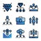 Business and Finance icon set include diamond,organization,bag,arrow,mail,finance,cloud,laptop