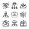 Business and Finance icon set include diamond,organization,bag,arrow,mail,finance,cloud,laptop