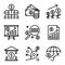 Business and Finance icon set include teamwork,money,tree,chart,analytic,note,bank,strategy,umbrella