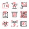 Business and Finance icon set include wallet,tree,businessman,envelope,printer,bar code,money,umbrella,investment