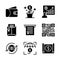 Business and Finance icon set include wallet,tree,businessman,envelope,printer,bar code,money,umbrella,investment