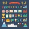 Business and finance infographic design elements. Set of vector target icons. Illustration in flat style.