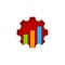 Business finance logo graph bar arrow inside cog gear design vector