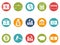 Business and Finance round button icons set