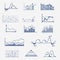 Business finance statistics infographics doodle