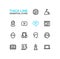 Business, Finance Symbols - thick line design icons set