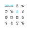 Business, Finance Symbols - thick line design icons set